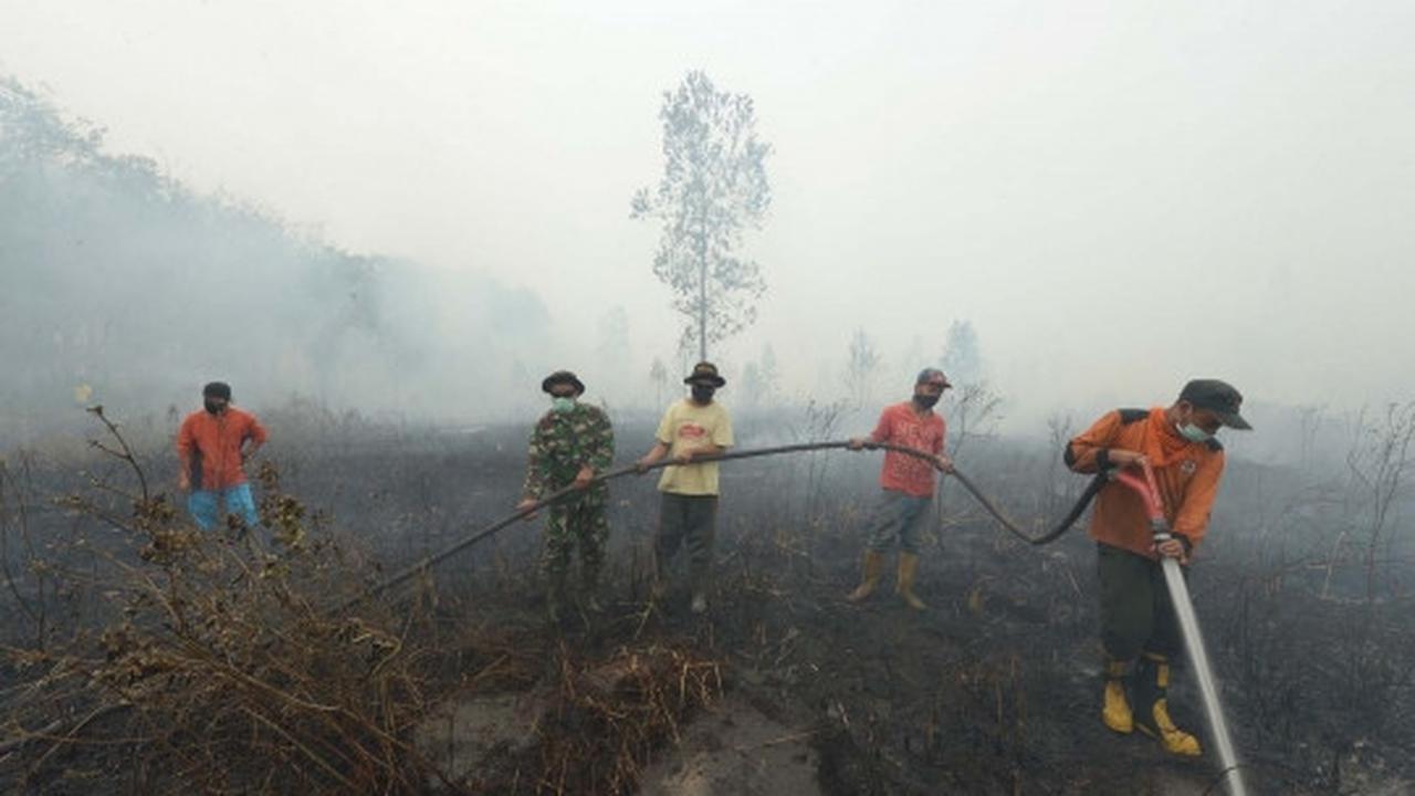 Aksi tim gabungan terobos asap tebal padamkan kebakaran hutan Riau