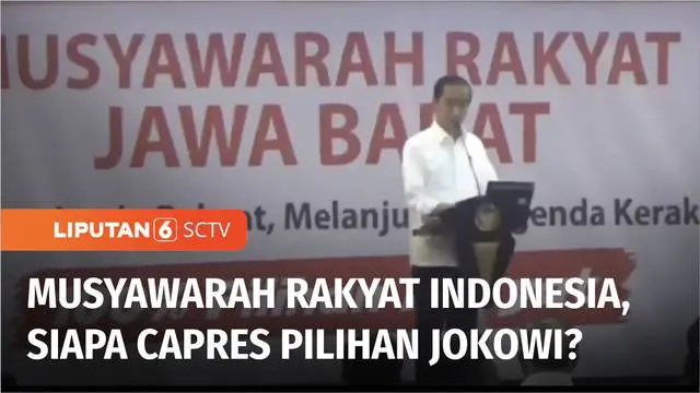 Presiden Joko Widodo menghadiri Musyawarah Rakyat Indonesia di Bandung, Jawa Barat, Minggu (28/08) siang. Dalam kegiatan ini akan dipilih lima usulan nama capres dan cawapres 2024. Nama-nama tersebut nantinya akan disampaikan pada Jokowi.