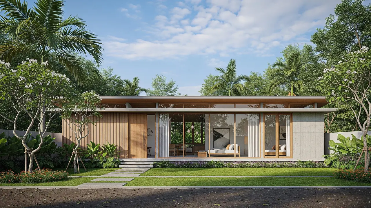 Desain Rumah 1 Lantai Tanpa Sekat di Desa