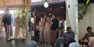 Beredar video viral Duta Sheila On 7 menjadi among tamu dan juga menghibur undangan acara pernikahan. Saat menyanyi, Sheila diiringi oleh dua personel Sheila On 7, Eros dan Adam. Berikut potretnya. [TikTok/@dwi_nuraini17]