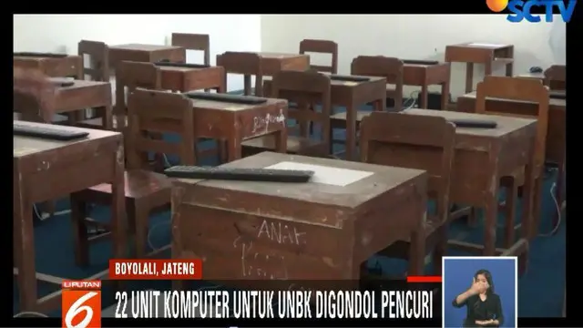 Perlengkapan untuk UNBK para siswa kelas 9 itu digondol pencuri pada Sabtu dini hari lalu.