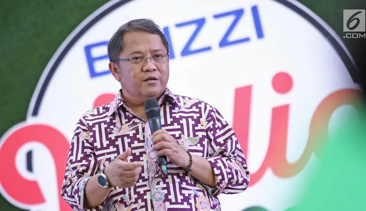 Menteri Komunikasi dan Informatika (Menkominfo),  Rudiantara dalam acara Brizzi Vidio Fair 2017 di kawasan Jakarta, Sabtu (9/12). Dalam kesempatan yang sama, Rudiantara menyambut baik acara Brizzi Vidio Fair 2017 tersebut. (Liputan6.com/Herman Zakharia)