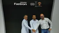 Pengumuman kerja sama lanjutan antara PT Pertamina Lubricants dengan divisi balap supercar Lamborghini Squadra Corse di arena GIIAS 2023 di ICE BSD, Tangerang, Banten, Sabtu (12/8/2023).