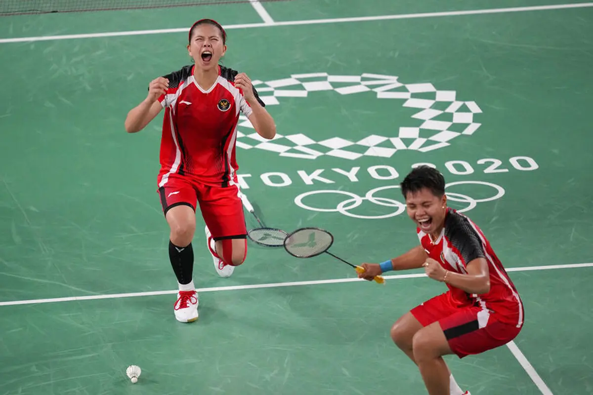 Foto: Singkirkan Ganda Korea Selatan, Greysia Polii/ Apriyani Rahayu Ukir Sejarah Lolos ke Final Olimpiade Tokyo 2020