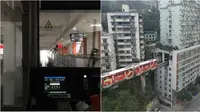 Kereta api di China melewati bagian tengah gedung apartemen 19 lantai. (Sumber: YouTube/Otakugard / India Times)