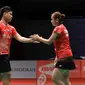 Praveen Jordan/Melati Daeva Oktavianti mengalahkan ganda China, Xiangyu Ren/Chaomin Zhou, 21-13, 21-19, pada babak pertama Malaysia Masters 2019 di Axiata Arena, Rabu (16/1/2019). (PBSI)