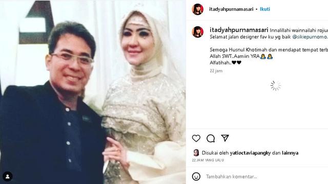 Desainer dan MUA Sikie Purnomo meninggal dunia (Foto: Instagram itadyahpurnamasari)