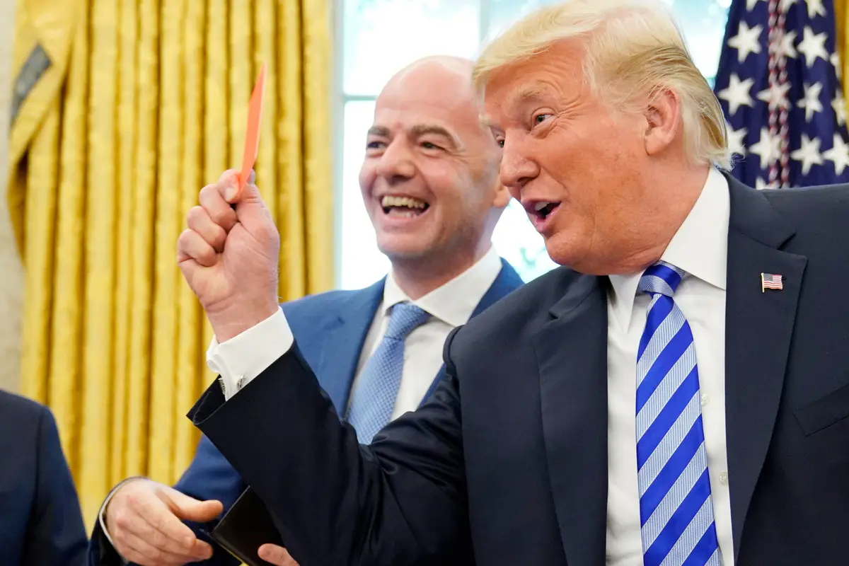 Presiden AS, Donald Trump dan Presiden FIFA, Gianni Infantino
