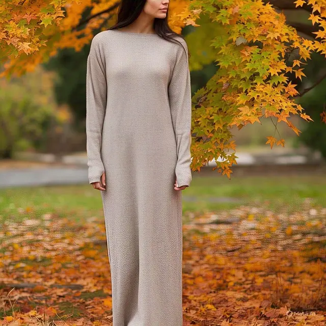 Gaun Sweater Maxi yang Elegan