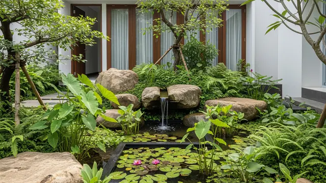 Inspirasi Rain Garden untuk Rumah Minimalis/AI Generated