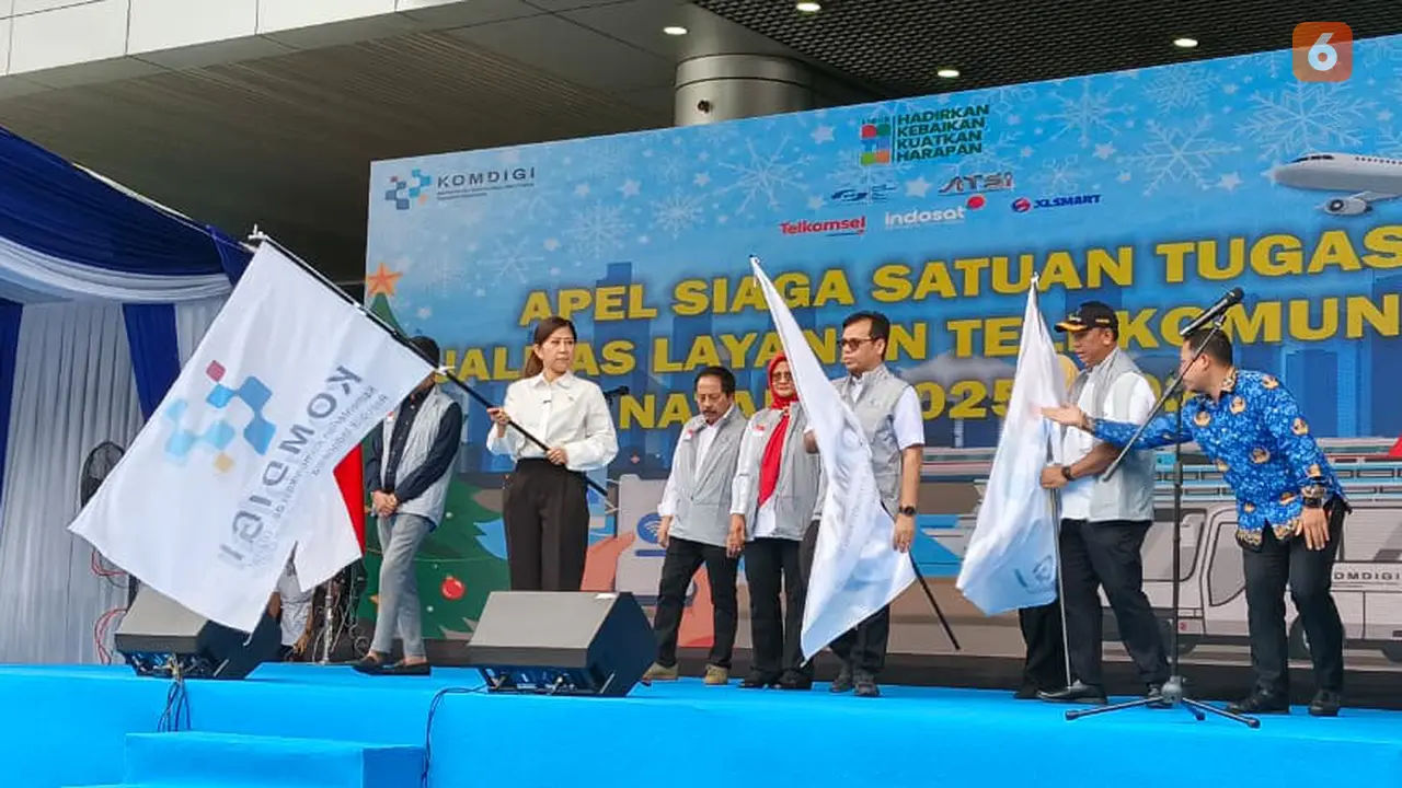 Komdigi Bersama Posko Siaga Telekomunikasi Nataru 2025–2026 (Liputan6/Arief Ferdian Maulana)