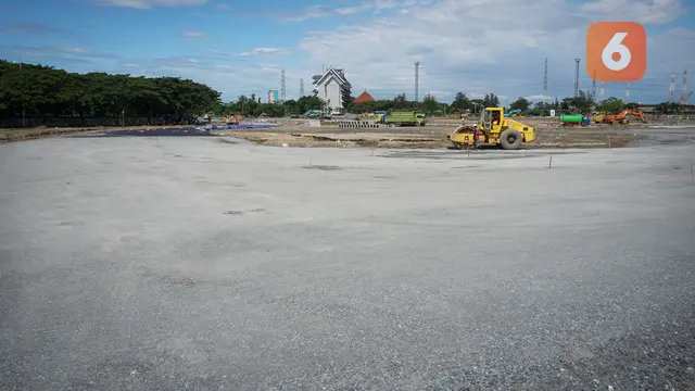 Foto: Penampakan Terbaru Proyek Pembangunan Sirkuit Formula E, Ada yang Sudah Mulai Diaspal