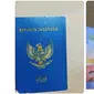 Tampilan baru paspor RI memiliki sampul depan berwarna biru dan bagian dalamnya lebih berwarna-warni. Foto: Facebook Backpacker Dunia