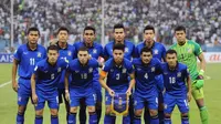 Teerasil Dangda dkk. kembali menelan kekalahan di ajang kualifikasi Piala Dunia 2018 putaran ketiga zona Asia. (AFP/Fayez Nureldine)