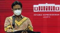 Menteri Kesehatan RI Budi Gunadi Sadikin memberikan keterangan pers penanganan COVID-19 usai rapat terbatas di Istana Merdeka Jakarta, Senin (14/6/2021). (Humas Sekretariat Kabinet)