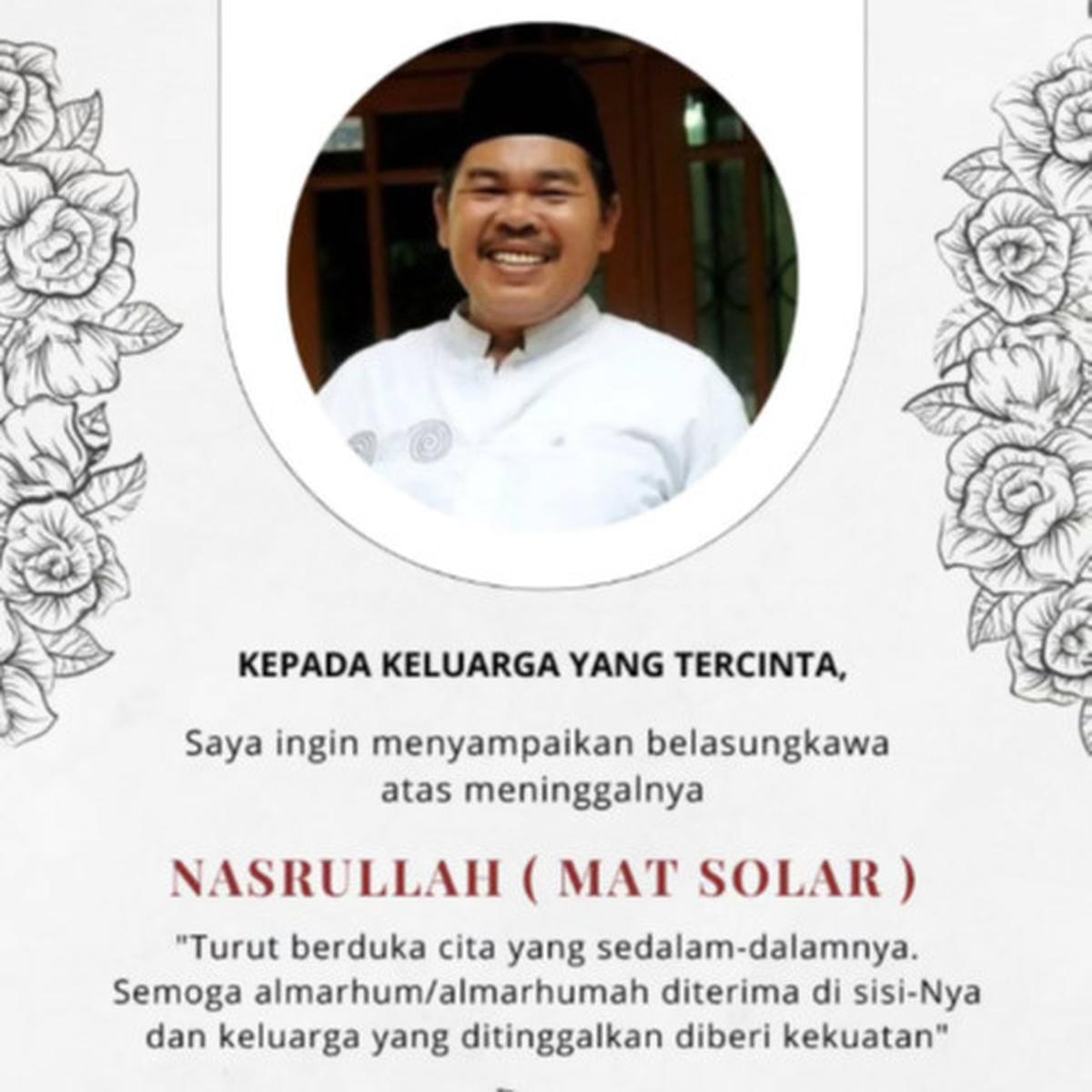 Mat Solar Meninggal Dunia