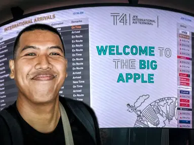 Perjalanan saya, Hery Kurniawan, sebagai jurnalis KLY Sports yang meliput Piala Dunia 2026 di Amerika Serikat, memasuki horizon baru. Bandara John F. Kennedy (JFK) jadi tempat pertama saya menginjakkan kaki di Negeri Paman Sam. (Bola.com/Hery Kurniawan)