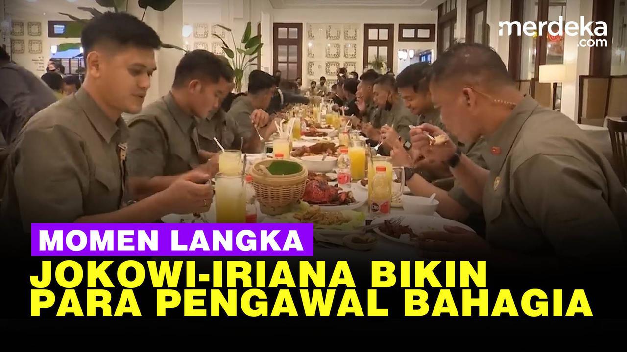 VIDEO: Jokowi-Iriana Ajak Makan Bareng, Paspampres dan Pengawal TNI AD Bahagia