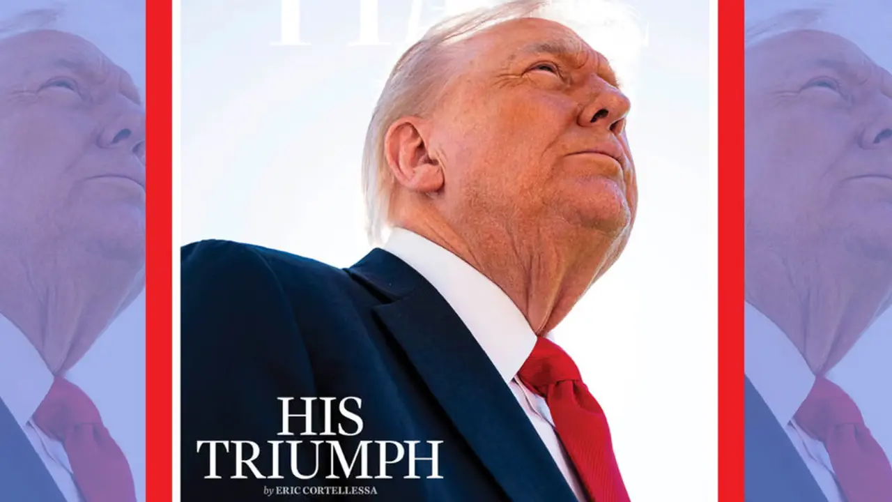 Wajah Donald Trump dalam edisi Majalan Time terbaru (Dok. Majalah Time).