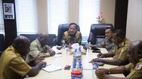 Pertemuan Ketua Pokja 1 Satgas DOB, Sri Handoko Taruna dengan para sekretaris daerah (Sekda) kabupaten di wilayah Provinsi Papua Selatan, Selasa (4/10/2022).