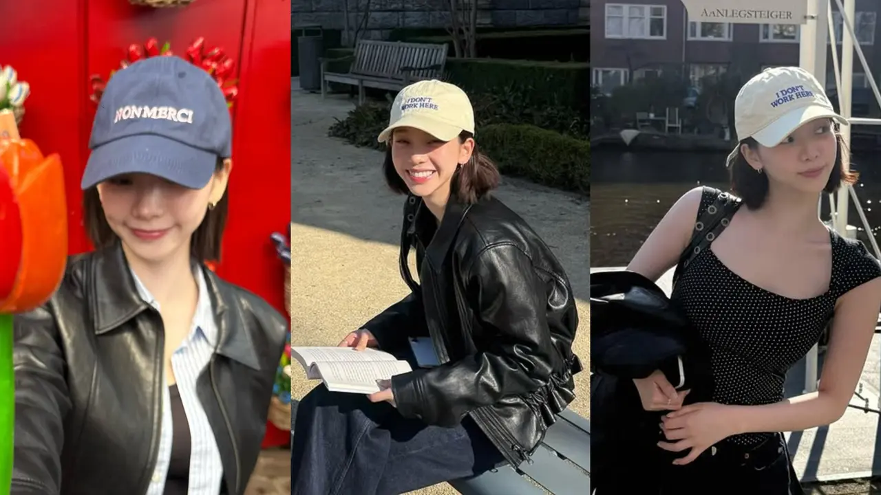 6 Gaya Boyish Karina aespa Padu Padan Busana dengan Jaket Kulit
