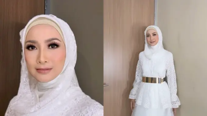 Potret Manglingi Desy Ratnasari dengan Wajah Awet Muda Berbalut Dress Putih Mirip Baju Pengantin