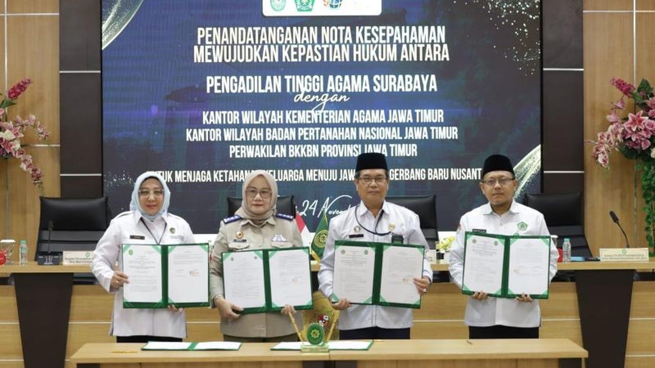 BPN Jatim dan PTA Surabaya Teken MoU, Percepat Penyelesaian Sengketa Aset Keluarga