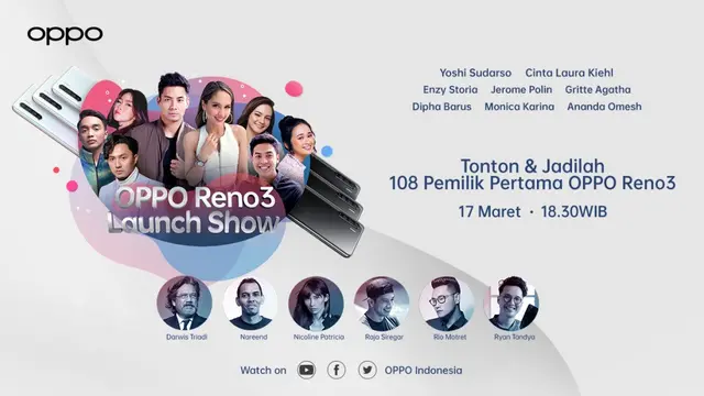 Saksikan Live Streaming OPPO Reno3 Launch Show, Jangan Lewatkan Keseruannya!