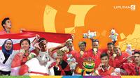 Banner 10 Olahraga Pendulang Medali Indonesia di Asian Games 2018. (Liputan6.com/Triyasni)