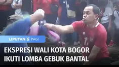 Memeriahkan Peringatan Kemerdekaan RI, Wali Kota Bogor, Bima Arya mengikuti lomba gebuk bantal di atas air. Lomba digelar untuk mendekatkan Muspida Kota Bogor dengan masyarakat.