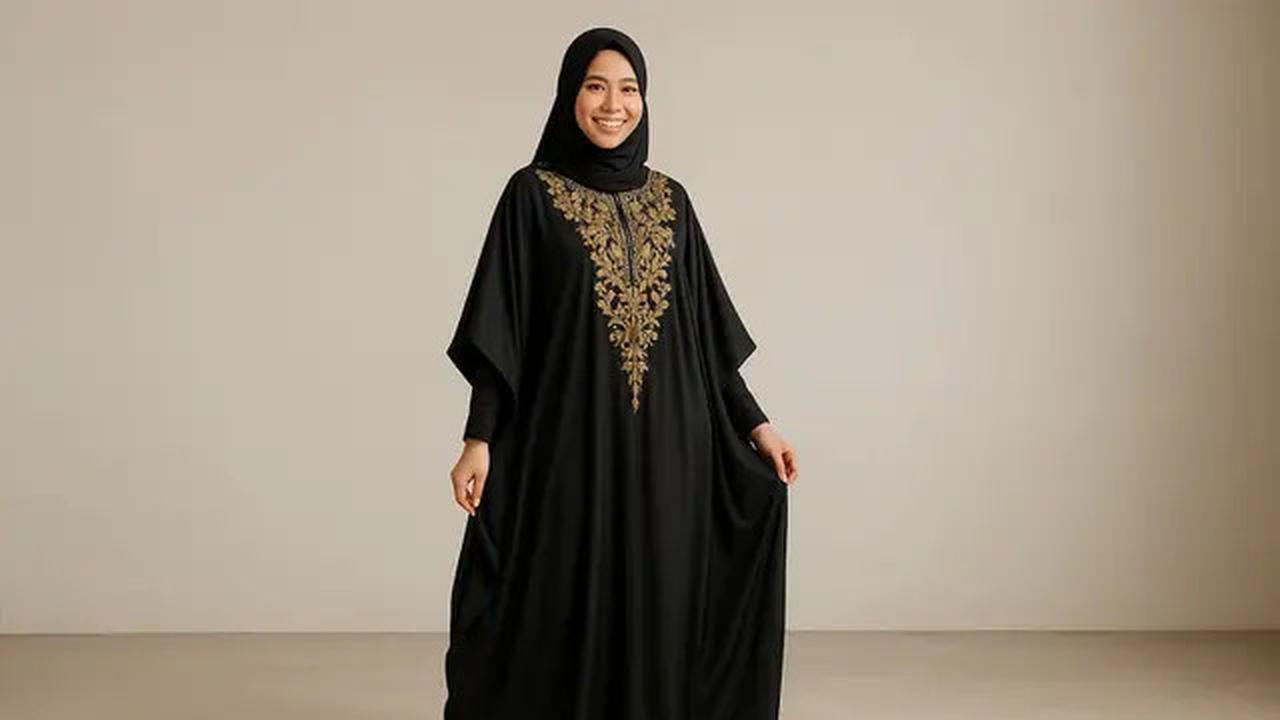 9 Model Gamis Hitam Kombinasi Bordir, Tampil Stylish dan Elegan Tanpa Kaku