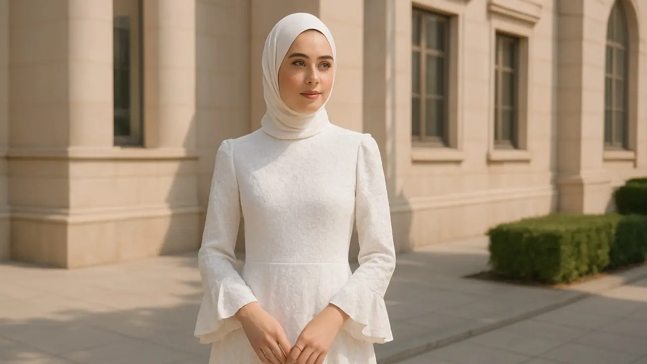 Model Gamis Putih Elegan