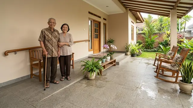 Model Teras Depan Rumah untuk Lansia (Foto: Gemini AI)