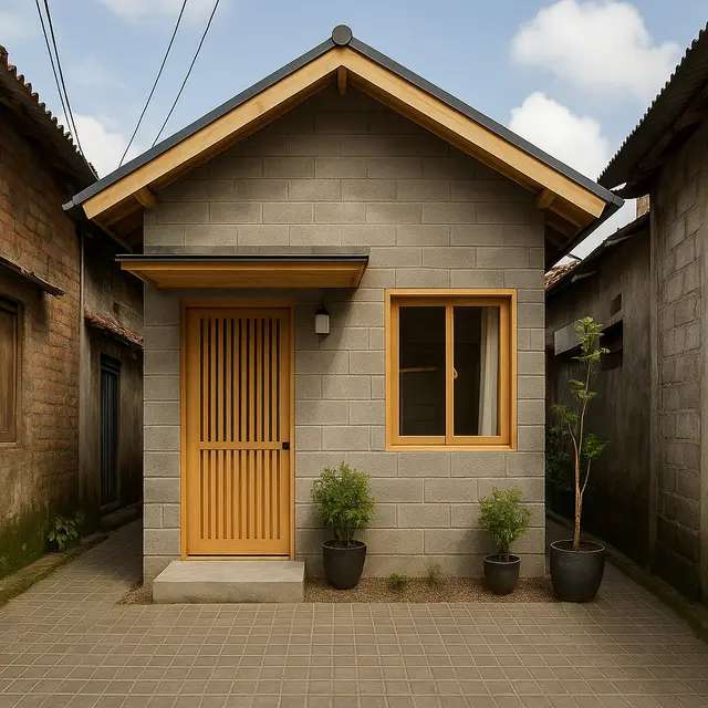 Model Rumah Gaya Jepang Minimalis Rp 100 Juta di Gang Sempit/Ilustrasi AI