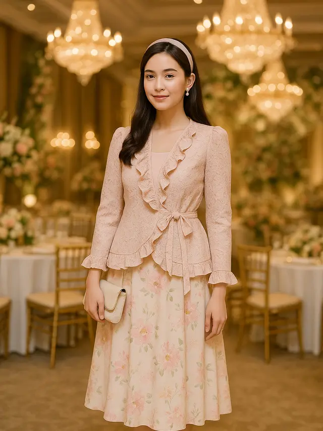 Model Cardigan Brokat Tali Samping