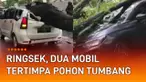 Kejadian tak terduga dialami oleh mobil yang berada di pinggir jalan ini