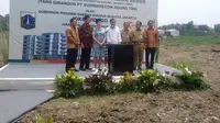 Jokowi resmikan pembangunan Rusunawa Rawa Bebek. (Liputan6.com/Ahmad Romadoni)