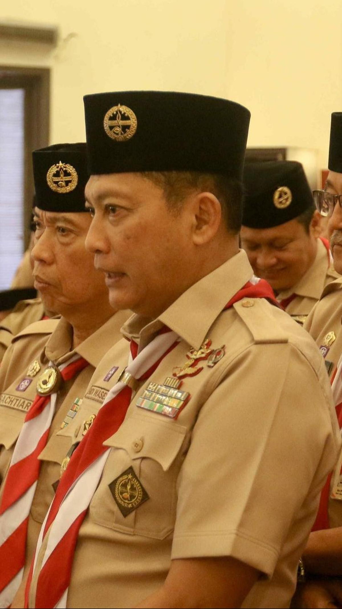 Hal ini terkait dengan Mendikbud Nadiem yang mengeluarkan regulasi terbaru mencabut aturan Pramuka sebagai ekstrakurikuler wajib di sekolah. Foto: Liputan6.com / Herman Zakharia<br>
