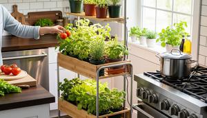 Model Kebun Sayur Rumahan yang Menyatu sama Dapur (AI)