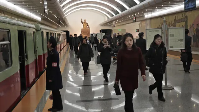 Potret Stasiun Kereta Bawah Tanah Kaeson di Korea Utara