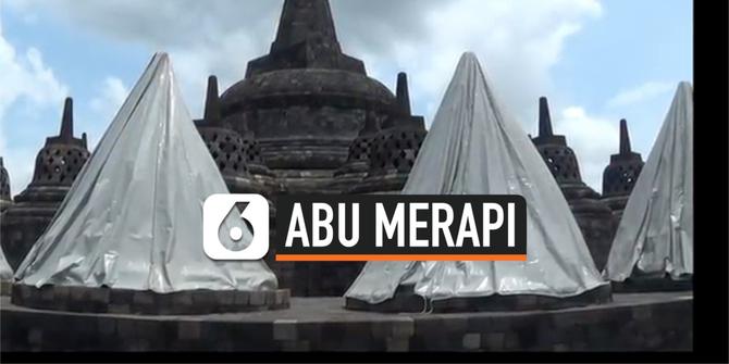 VIDEO: Erupsi Merapi, Stupa dan Lantai Borobudur Ditutup Kain