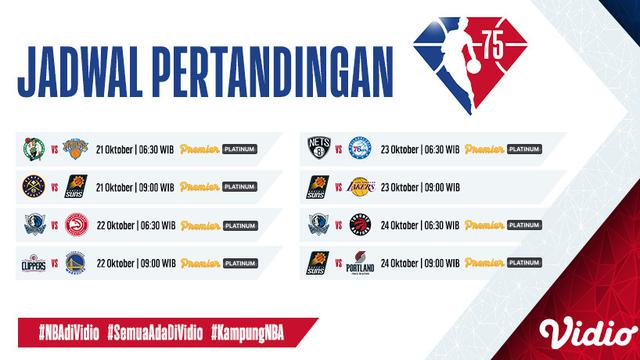 Jadwal dan Live Streaming NBA 2021/2022 Regular Season Pekan Ini di Vidio