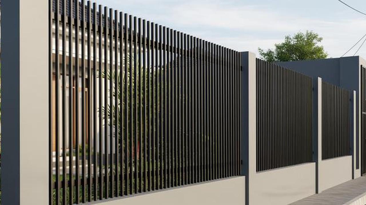 8 Model Pagar Besi dengan Dinding Beton Minimalis, Rumah Terlihat Rapi