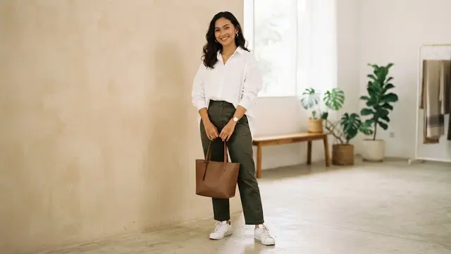 Cara tampil elegan tanpa pakaian mahal dan ini pilihan yang cocok untuk masing-masing zodiak yakni Gemini kemeja oversize dan celana lurus
