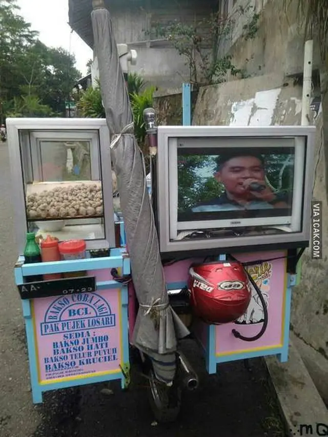 6 Tulisan di Gerobak Bakso Motor Ini Kreatif Sekaligus Kocak