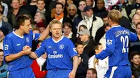 1. Chelsea 2004-2005 – Pada tahun tersebut Chelsea berhasil meraih 95 poin. Hasil tersebut pencapaian dari 29 kemenangan dan delapan hasil imbang. Ini adalah musim pertama Jose Mourinho melatih Chelsea. (AFP/Joshua Roberts)