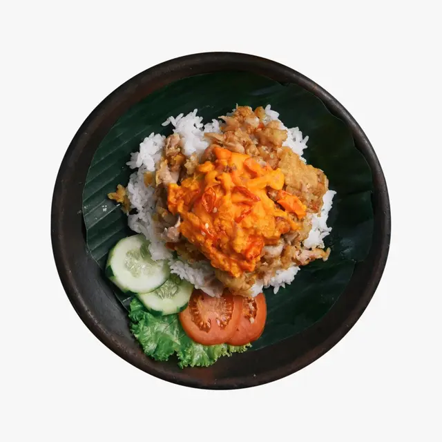 Ayam Geprek Saus Telur Asin