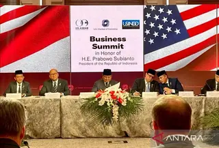 Prabowo dalam acara Business Summit di Gedung US Chamber of Commerce (USCC), Washington DC, Amerika Serikat (AntaraNews)