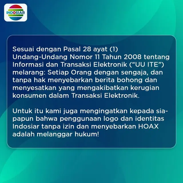 Pengumuman Indosiar atas Hoaks Poster Konser Cinta Leslar