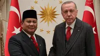 Menteri Pertahanan Prabowo Subianto diterima Presiden Turki, Recep Tayyip Erdogan. (Dokumentasi Kedutaan Besar Ankara)